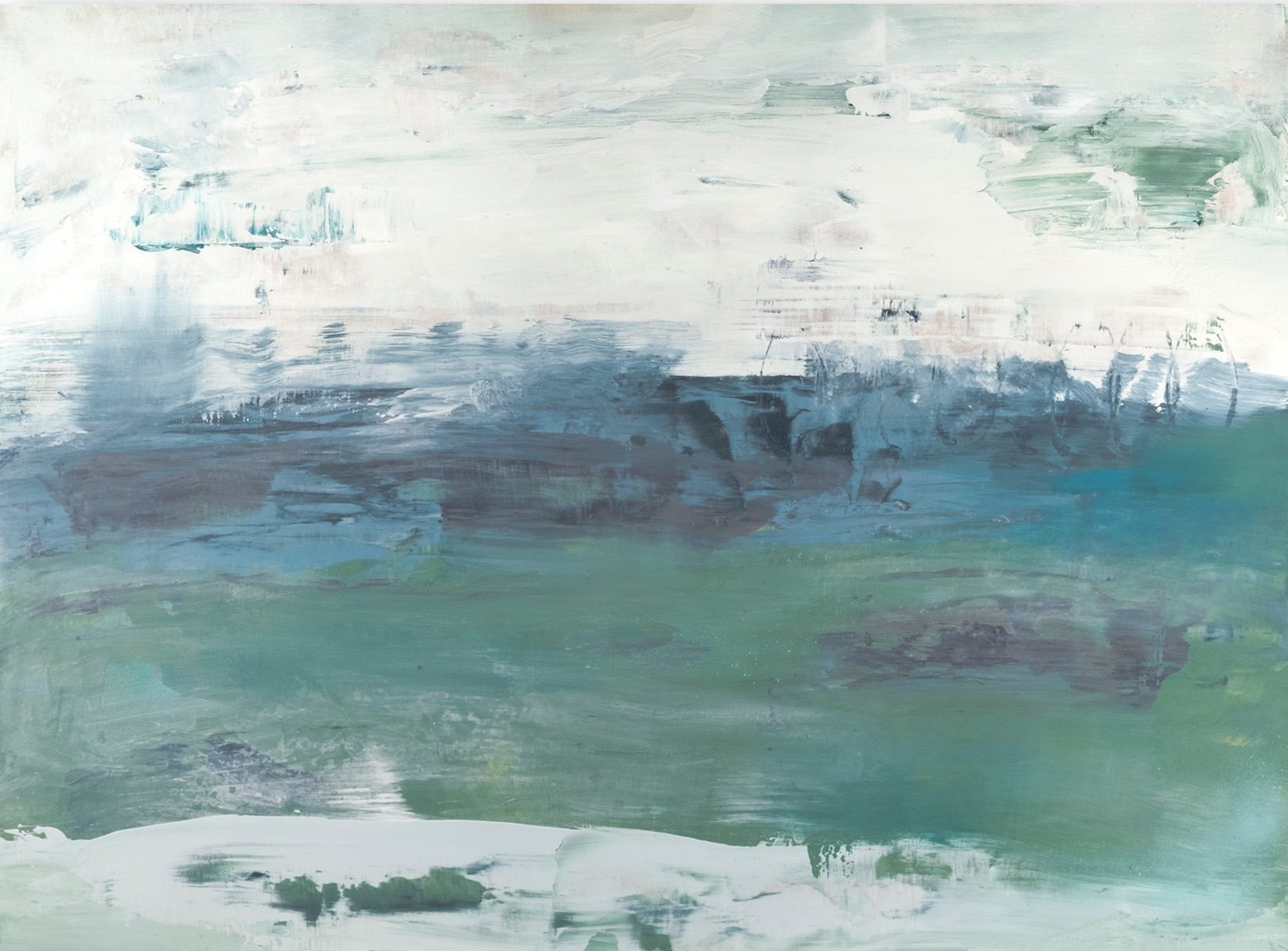 Aqua Suds Version 2 by William Meyer, Acrylic paint on canvas with reclaimed wood frame