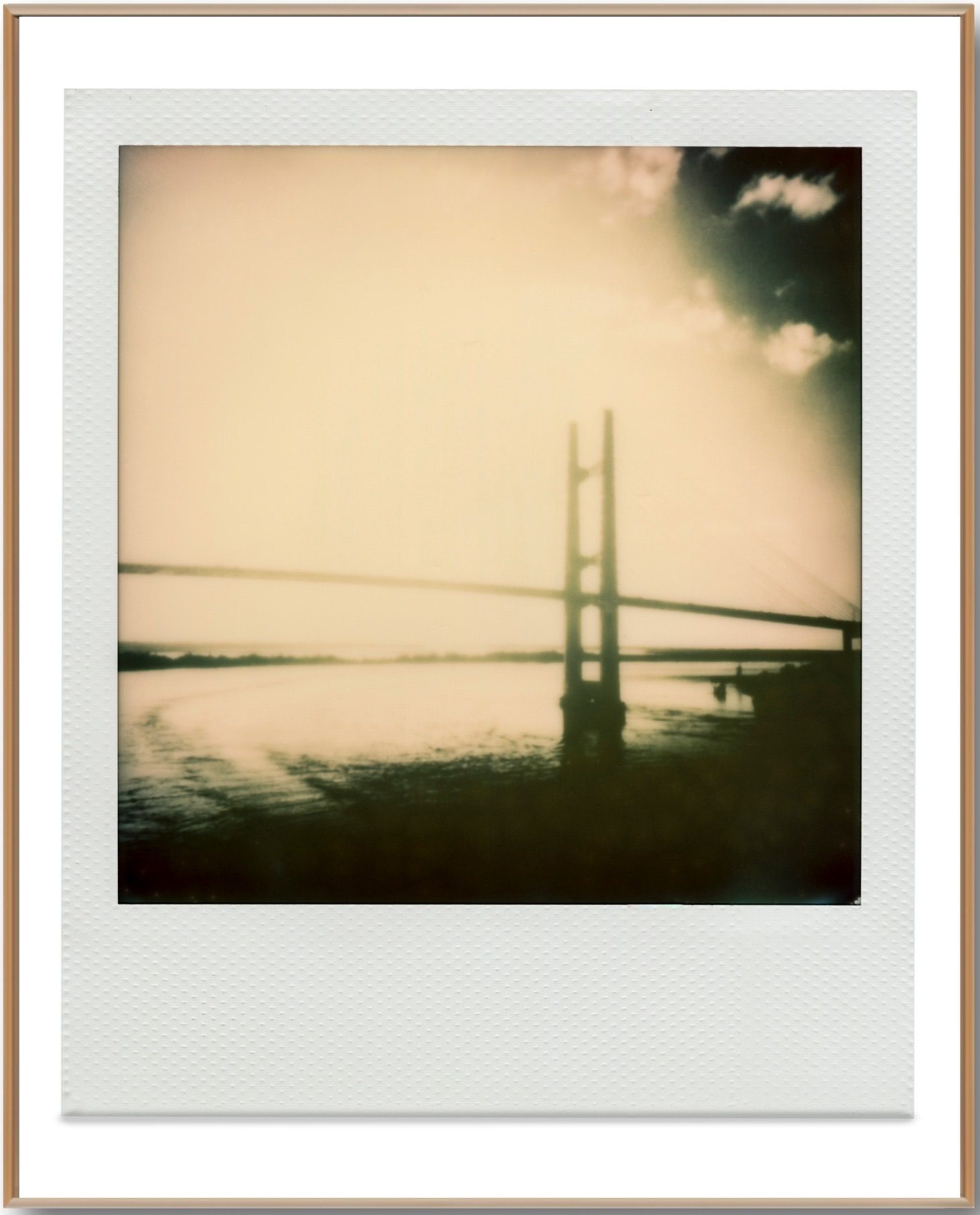 Dames Point Bridge by William Meyer, Mixed media on canvas with reclaimed wood frame