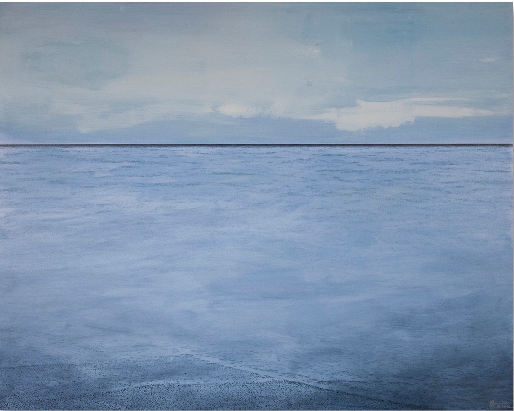 Indigo Line by William Meyer, Hand-embellished Giclée on canvas