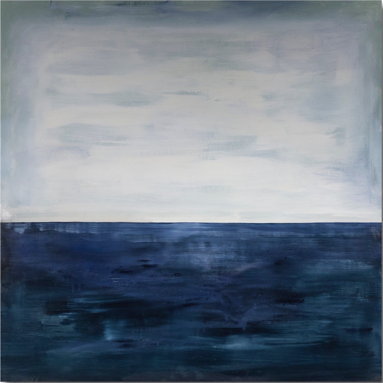 Navy and White Horizon by William Meyer, Giclée on canvas
