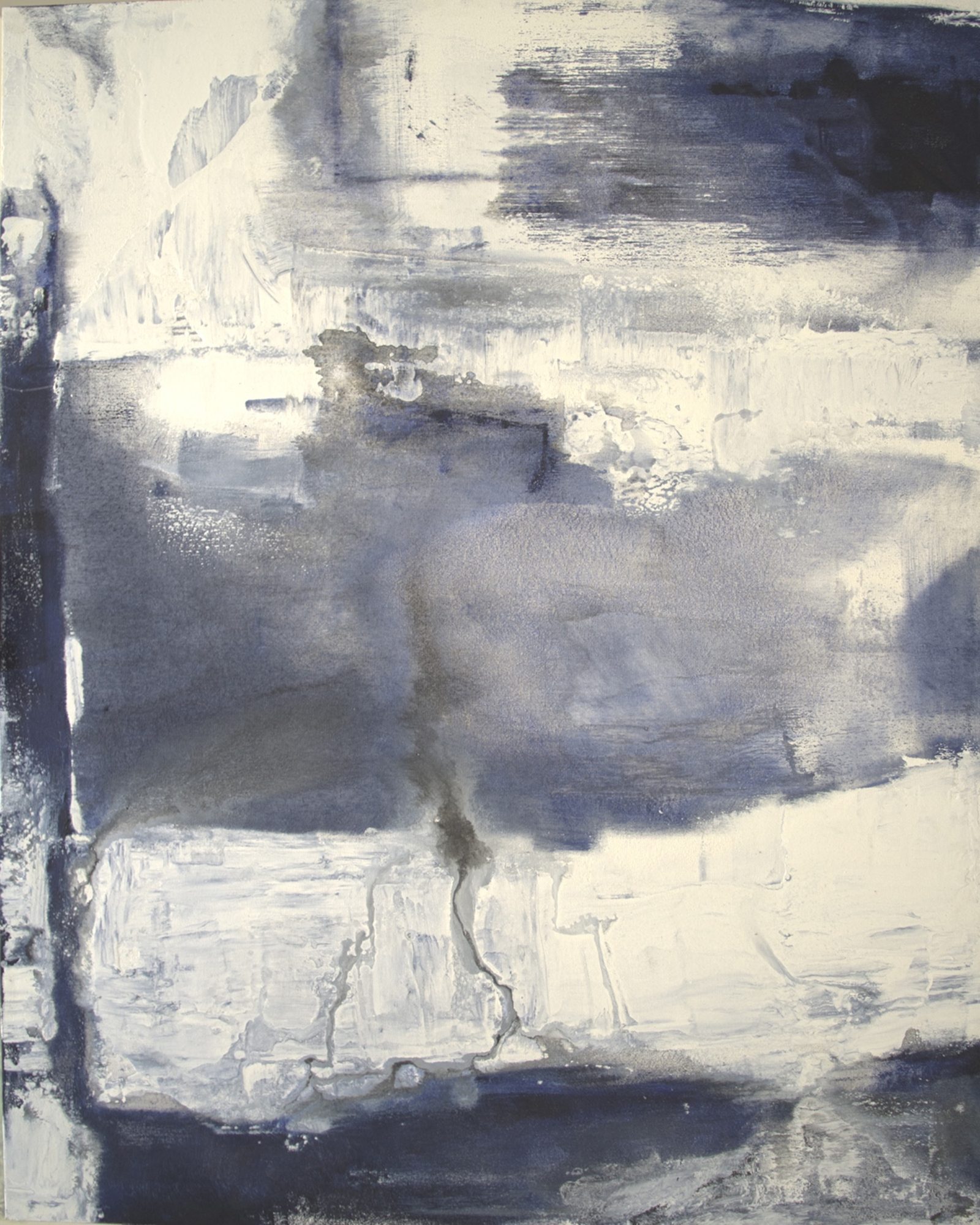 Navy and White by William Meyer, Stained Canvas