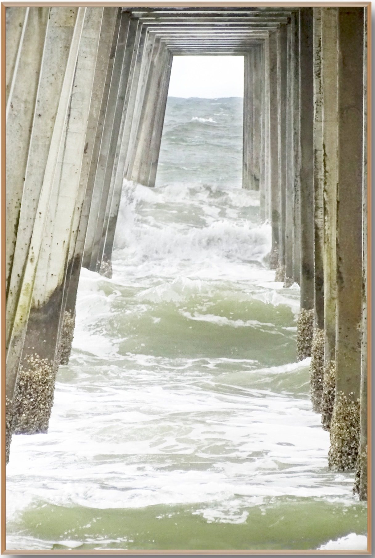 Pier Doorway by William Meyer, Giclée on canvas with reclaimed wood frame