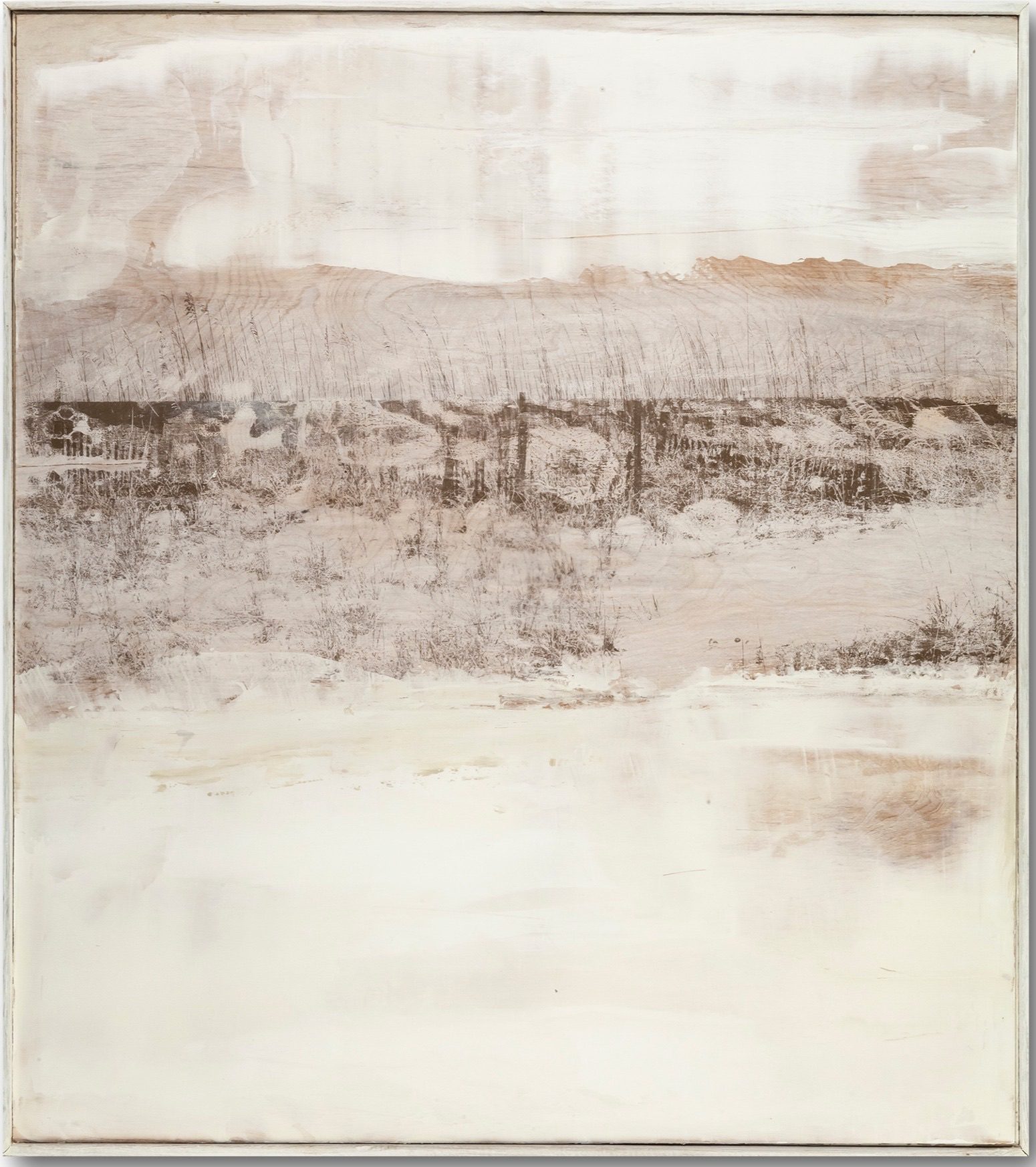White Dune Transfer by William Meyer, Mixed media on wood panel