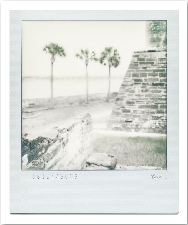 Castillo de San Marcos Polaroid 1 by William Meyer, Giclée on canvas framed with reclaimed wood