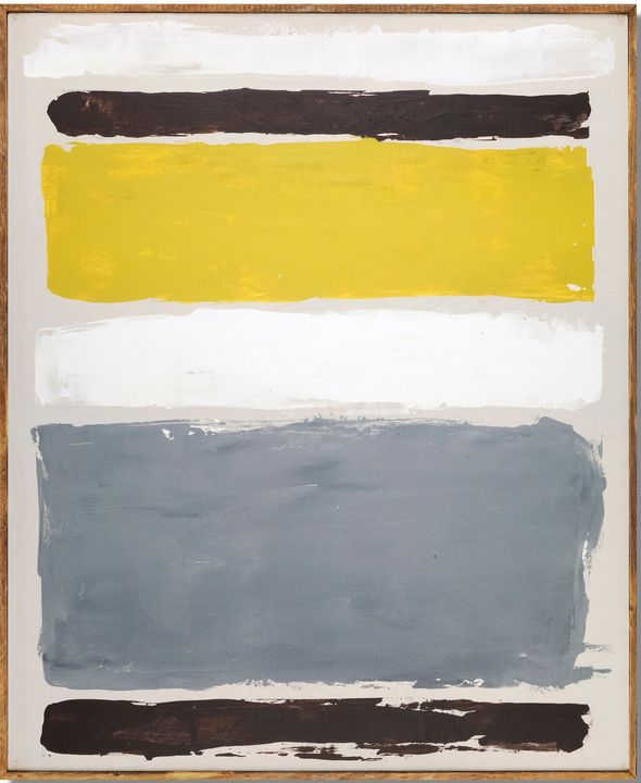 Chartreuse and Starr White by William Meyer, Acrylic on wood anel