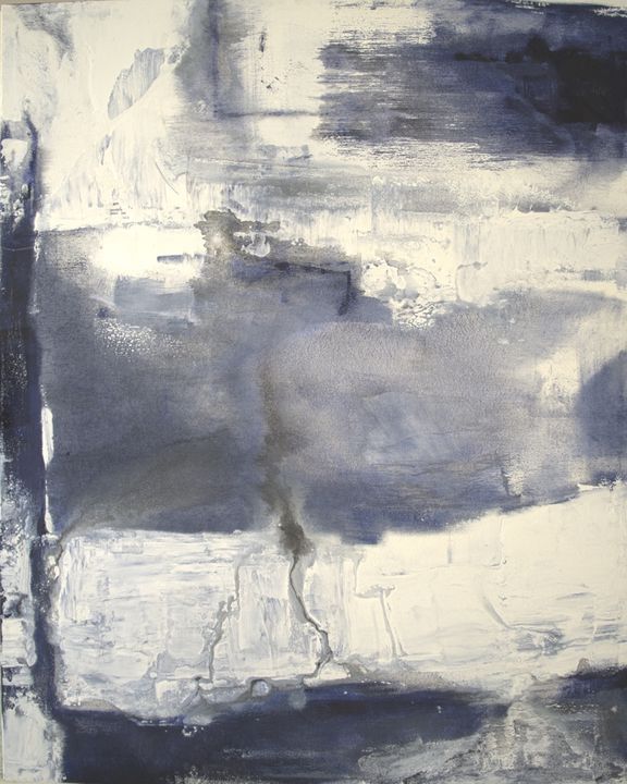 Navy and White by William Meyer, Stained Canvas