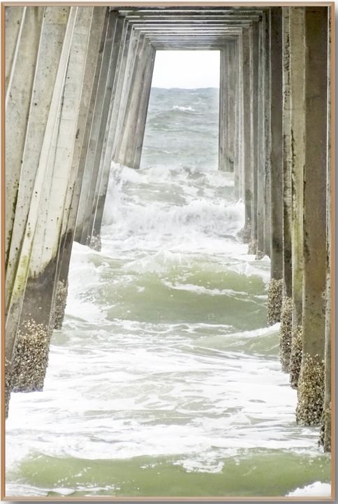 Pier Doorway by William Meyer, Giclée on canvas with reclaimed wood frame
