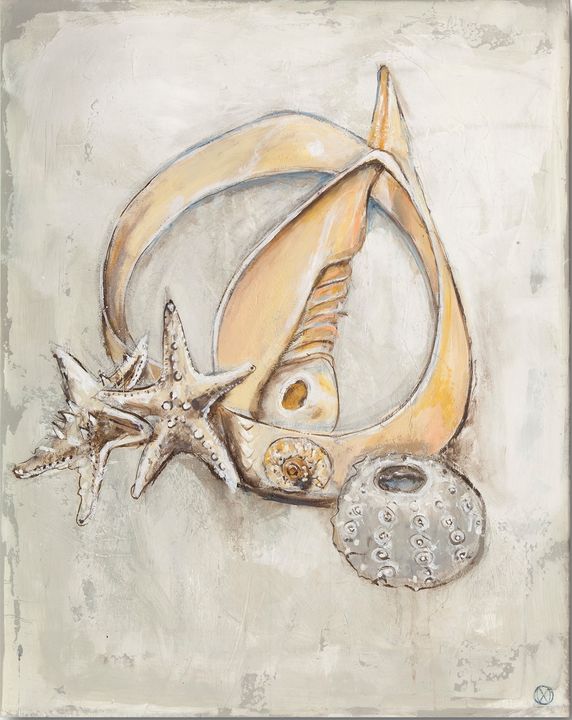 Sea Urchin and Starfish by William Meyer, Acrylic on canvas