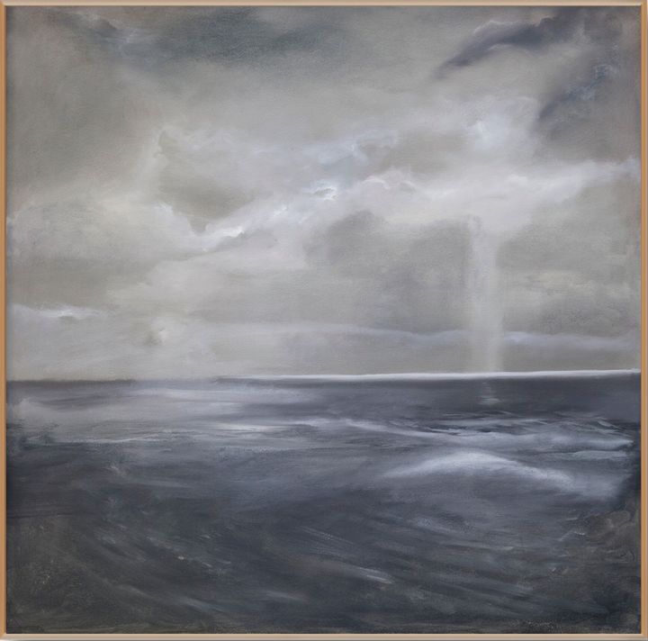 Skylight by William Meyer, Mixed media on canvas with reclaimed wood frame
